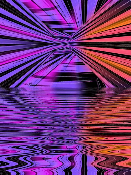 Árnyalatai Rózsaszín Lila Lineáris Konvergáló Futurisztikus Alakú Fekete Háttér Által — Stock Fotó
