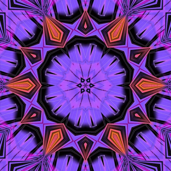 Square Format Symmetric Designs Shades Pink Purple Linear Converging Futuristic — Stock Photo, Image