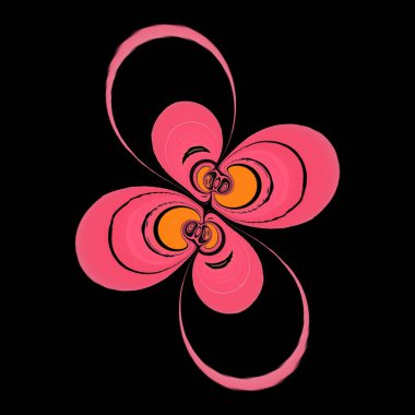 parlak pembe ve turuncu kıvrımlı yol siyah yüzey dalgalı geometrik şekiller ve siklon stili fütüristik sanat tasarımları