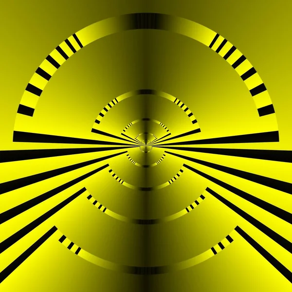 Minimalist Tarzın Soyut Sanatı Canlı Sarı Siyah Güçlü Karmaşık Geometrik — Stok fotoğraf