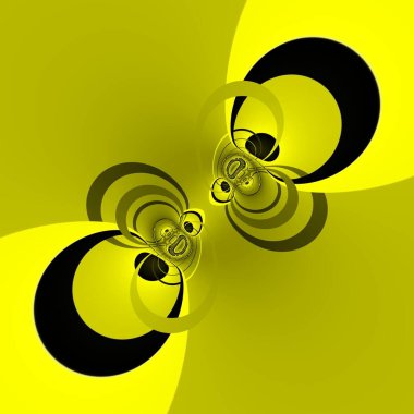 canlı sarı ve siyah güçlü geometrik şekiller ve tekrarlayan siklon biçiminin desenleri