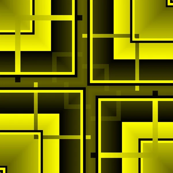 Абстрактное Искусство Минималистского Стиля Ярко Желтого Черного Сильных Сложных Геометрических — стоковое фото