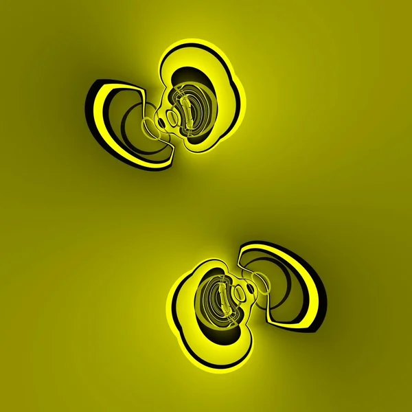 生动的黄色和黑色强烈而复杂的几何形状和旋风样式的重复设计 — 图库照片