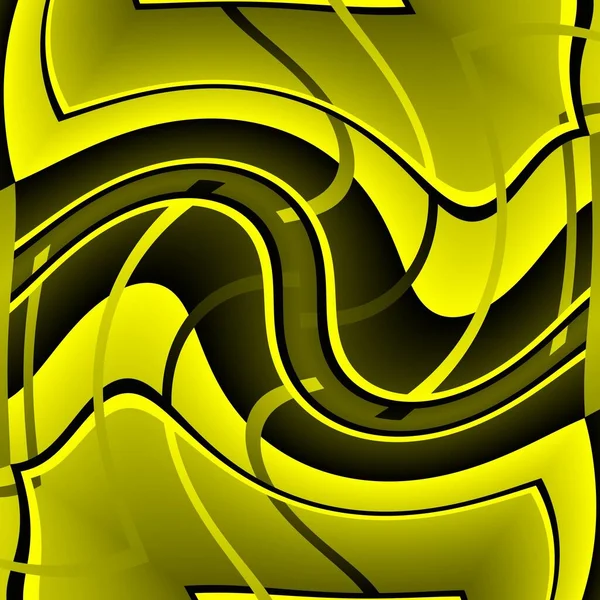 Canlı Sarı Siyah Güçlü Geometrik Şekiller Desenler — Stok fotoğraf
