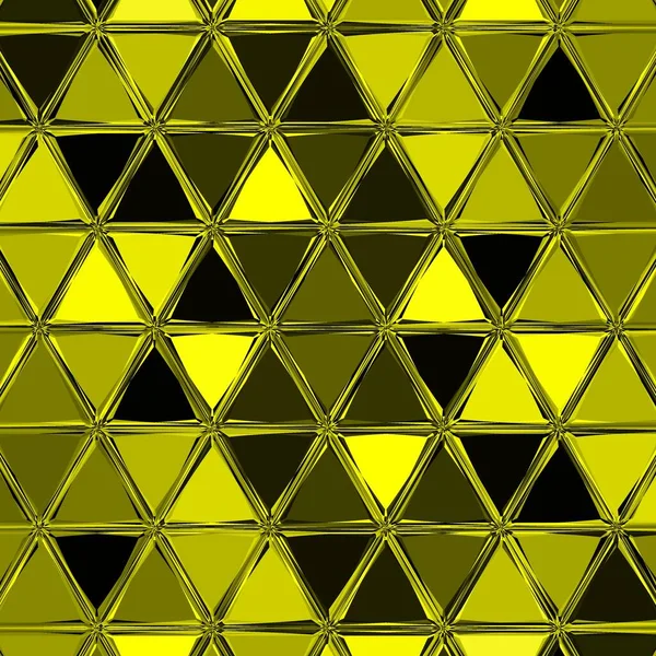 Mosaïque Triangulaire Dessins Complexes Jaune Vif Noir Fortes Formes Géométriques — Photo