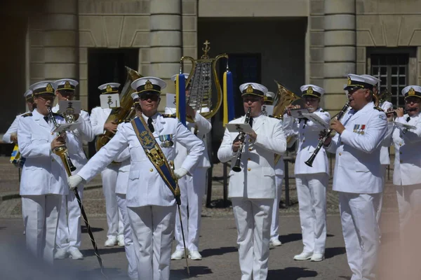 Stockholm Sweden July 2014 Changing Guard Ceremony Observation Deck Royal — Stock Photo, Image