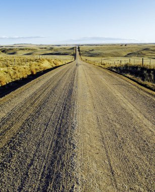 Pawnee Ulusal Çayırı, Colorado 'da toprak bir yol.