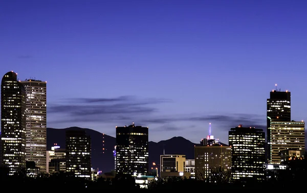 Denver Colorado Skyline Nuit — Photo