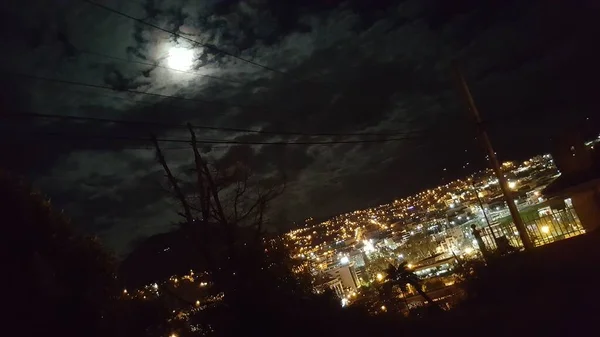 Noche Luna Amor Paisaje Nocturno Que Eleva Alma Hacia Infinito — Foto de Stock