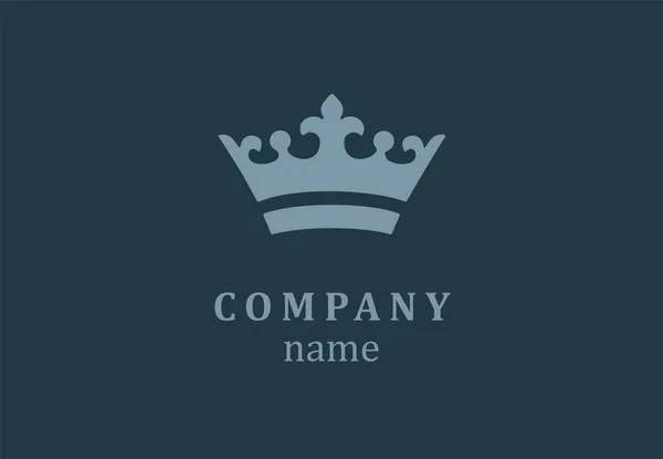 Logo couronne bleu profond . — Image vectorielle