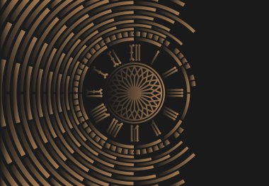 Romen rakamı saat siyah arka plan üzerinde