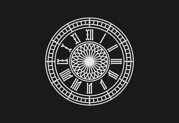 Romen rakamları ile eski stil saat. Vektör illustraion