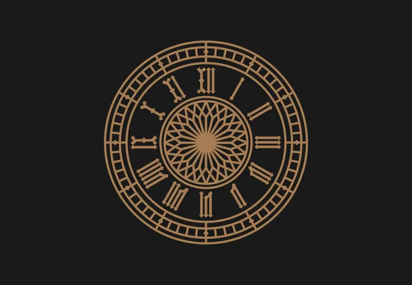 Romen rakamları ile Vintage saat arama. Vektör illustraion
