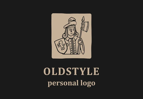 Adam karikatür ile eski stil logosu.