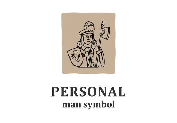 Adam karikatür ile eski stil logosu.