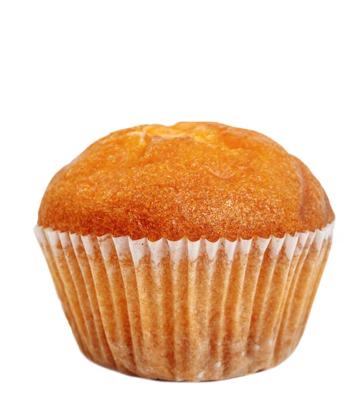 Um cupcake isolado com polvilhas sobre um fundo branco. Bolinho isolado sobre fundo branco — Fotografia de Stock