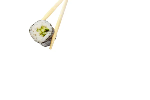 Japanse Keuken Sushi Broodjes Witte Achtergrond Geïsoleerd Close — Stockfoto