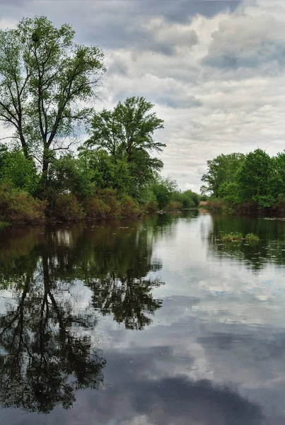 Nehir yan Ukrayna görüntü ile manzara