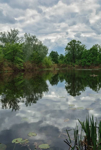 Nehir yan Ukrayna görüntü ile manzara