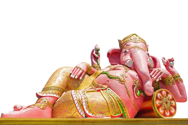 Schöne Ganesh-Statue isoliert auf weißem Hintergrund, wird von den Menschen in Asien sehr respektiert. Schneidpfad — Stockfoto