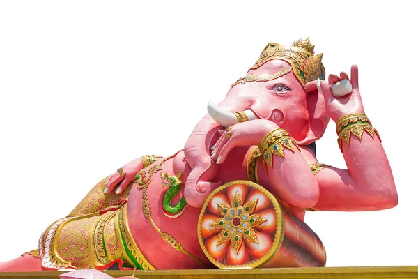 Schöne Ganesh-Statue isoliert auf weißem Hintergrund, wird von den Menschen in Asien sehr respektiert. Schneidpfad — Stockfoto