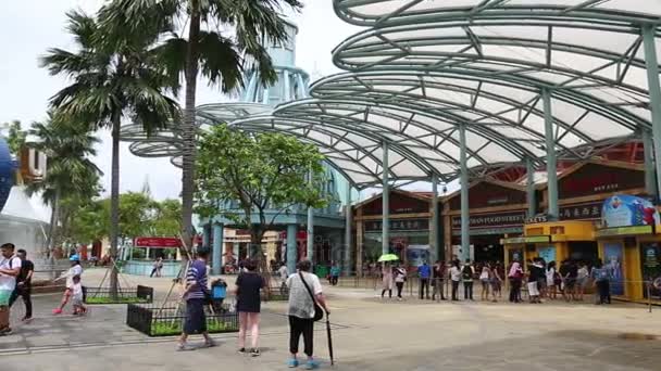 SINGAPORE - NOV 18 2016 : Universal Studios Singapore theme park center of entertainment in Singapore is popular tourist attraction on NOV 18 2016 in Singapore — Stock Video