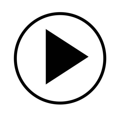 Vektör siyah media player oyun simgesi beyaz arka plan üzerinde izole.