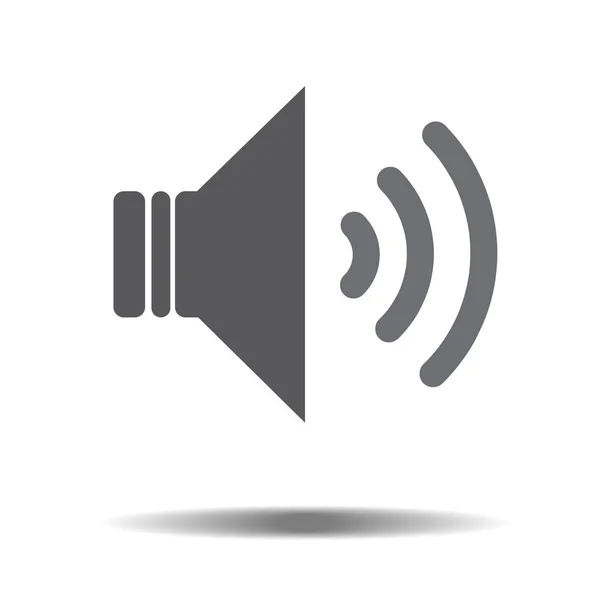 Volumen de altavoz de audio gris o volumen de altavoz de música en línea icono de arte aislado en backgeound blanco con sombra para aplicaciones y sitios web. Ilustración vectorial EPS10 — Vector de stock