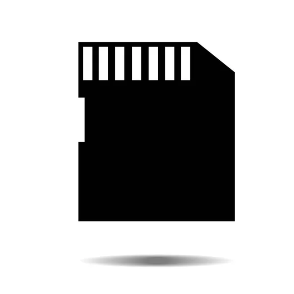 ベクトル アイコン Sd カードは、白い背景で隔離。黒のシルエット。Eps10 — ストックベクタ