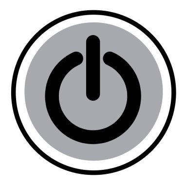 Gri güç simgesi vektör illüstrasyon izole beyaz zemin üzerine siyah. Eps10