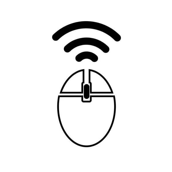 Icono de ratón inalámbrico para computadora aislado sobre fondo blanco en estilo de patrón forrado . — Vector de stock