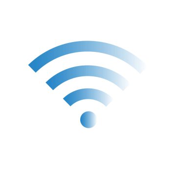 WiFi simge vektör mavi, beyaz arka planda, grafik ve web tasarım veya şablon veya desen için düz stil izole Internet işareti kablosuz.