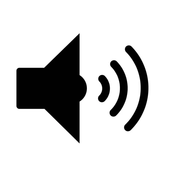 Volumen de altavoz de audio negro o volumen de altavoz de música en línea icono de arte aislado en backgeound blanco para aplicaciones y sitios web. Ilustración vectorial EPS10 — Vector de stock