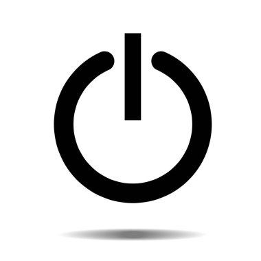 Siyah güç simgesi beyaz arka plan üzerinde vektör illüstrasyon izole. Eps10