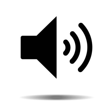 Siyah ses hoparlör ses veya müzik hoparlör ses hattı sanat simgesini uygulamalar ve Web siteleri için beyaz backgeound izole. Vektör çizim Eps10