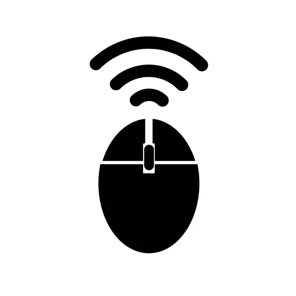 Ordenador icono del ratón inalámbrico aislado sobre fondo blanco — Vector de stock