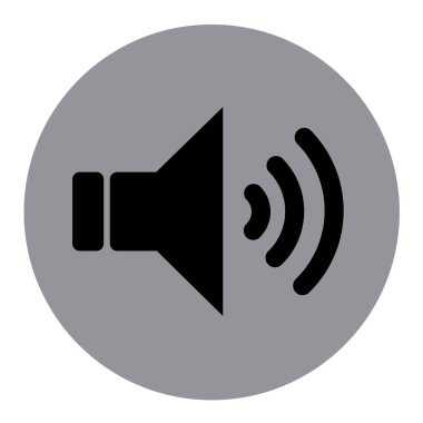 Siyah gri ses hoparlör ses veya müzik hoparlör ses hattı sanat simgesini uygulamalar ve Web siteleri için gölgeli beyaz backgeound izole. Vektör çizim Eps10