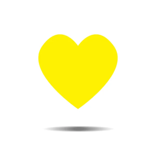 Cuore Giallo Icona Vettoriale Simbolo Amore Segno San Valentino Emblema — Vettoriale Stock