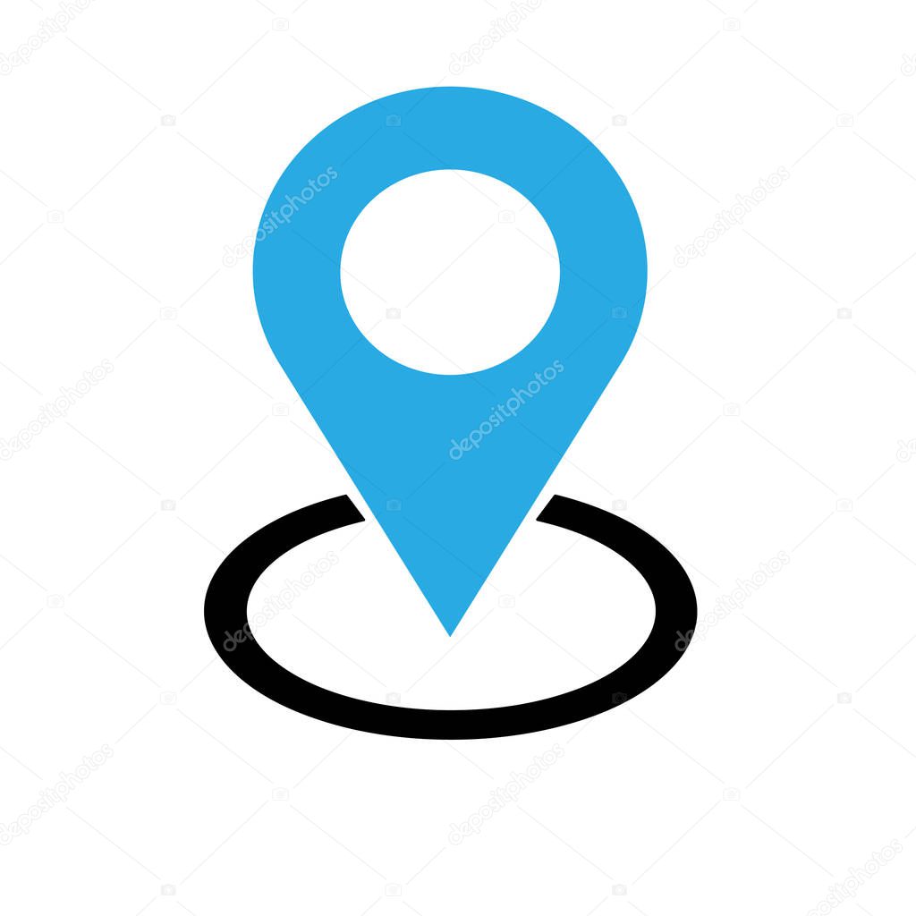 Location blue check in icon vector. Pin sign Isolated on white background. Flat style for graphic design, logo, Web, UI, mobile. EPS10