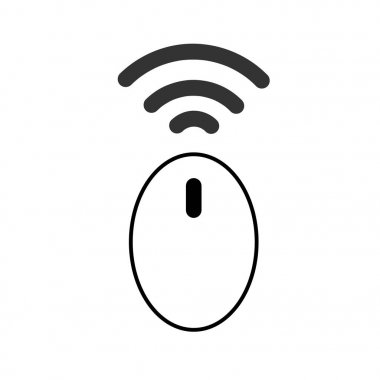 Çizgili desen tarzında beyaz arka plan üzerinde izole bilgisayar kablosuz fare simgesi.