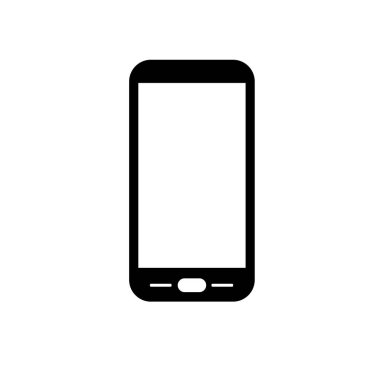 Telefon veya smartphone simgesi, vektör çizim dokunmatik ekran tarzı.