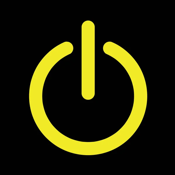 Icono Poder Amarillo Vector Illustration Aislado Sobre Fondo Negro Eps10 — Vector de stock