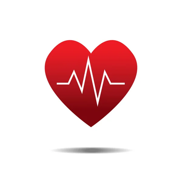 Червоне Серце Векторної Icon Хвилі Вгору Вниз Символом Любові Валентина — стоковий вектор