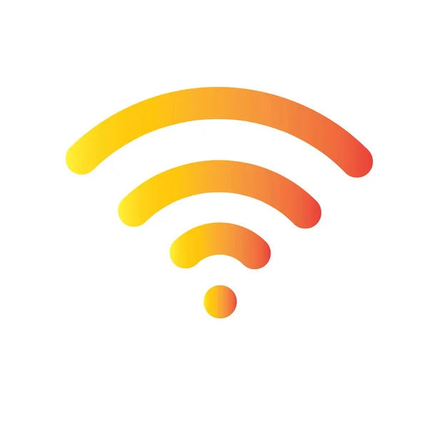 オレンジの Wifi アイコン ベクトル ワイヤレス インター ネット署名に孤立した白い背景のグラフィックやウェブ デザインやテンプレート またはパターンのフラット スタイル — ストックベクタ