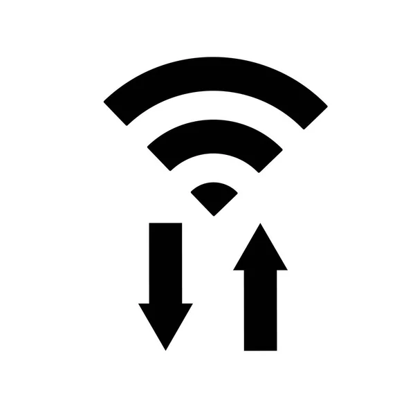 Vector Iconos Wifi Con Flecha Enviar Recibir Datos Transferencia Señal — Archivo Imágenes Vectoriales