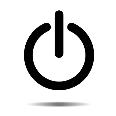 Siyah güç simgesi beyaz arka plan üzerinde vektör illüstrasyon izole. Eps10