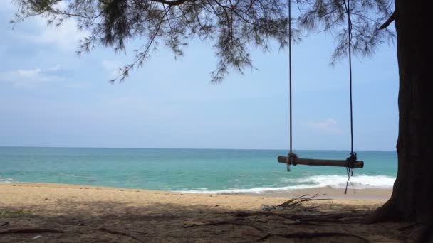 Ultrahd Vídeo Pequenas Ondas Lavar Suavemente Esta Pacífica Praia Tropical — Vídeo de Stock