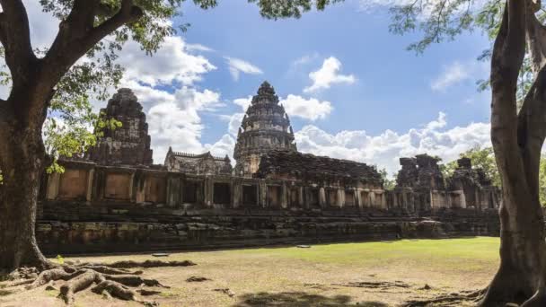 Time Lapse Santuario Interior Prasat Hin Phimai Antiguo Complejo Monumento — Vídeo de stock