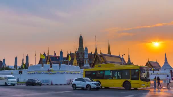 Zeitraffer Des Wat Phra Kaew Tempels Oder Tempels Des Smaragd — Stockvideo