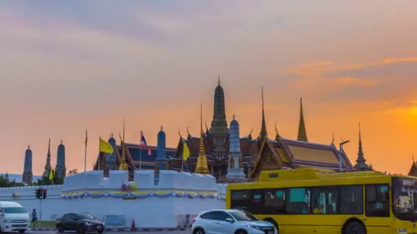 Tidsfördröjning Wat Phra Kaew Tempel Eller Temple Emerald Buddha Bangkok — Stockvideo